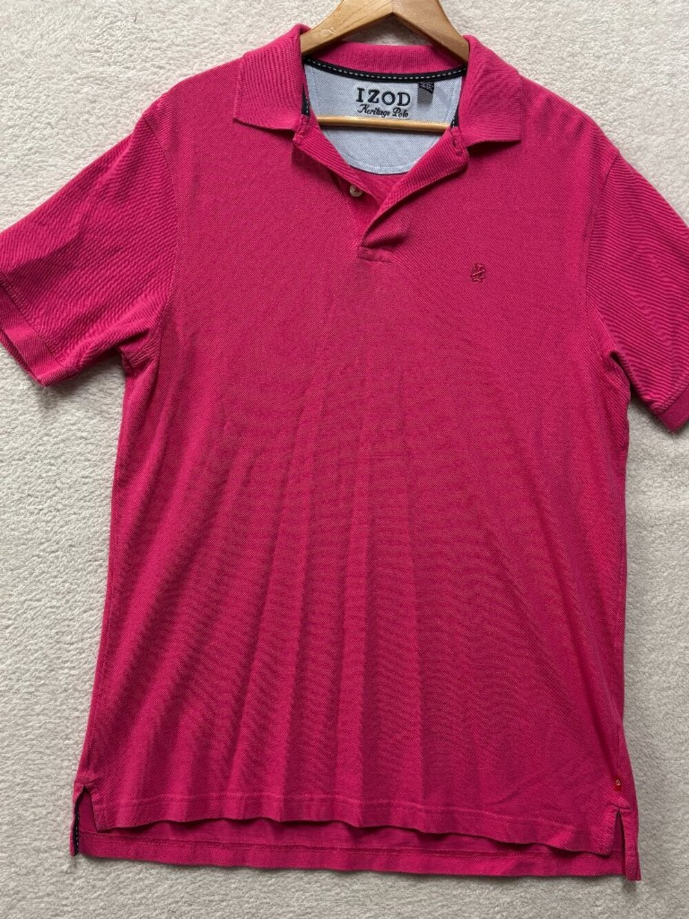 IZOD Heritage Polo Mens Medium Golf Short Sleeve Pink Office Preppy